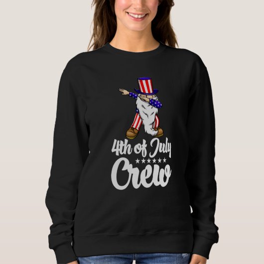Sweatshirt 4th Of July Crew Gnome  Women America Flag Love  1 (Devant)