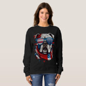 Sweatshirt 4th Of July Dog Bulldog American Flag Independence (Devant entier)