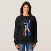 Sweatshirt 4th Of July Funny Baseball American Flag Batter Hi (Devant entier)