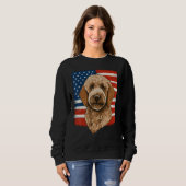 Sweatshirt 4th Of July Goldendoodle on Patriotic American Gol (Devant entier)
