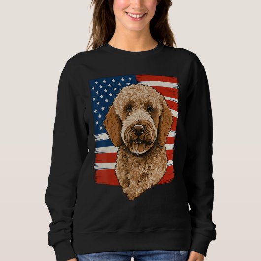 Sweatshirt 4th Of July Goldendoodle on Patriotic American Gol (Devant)