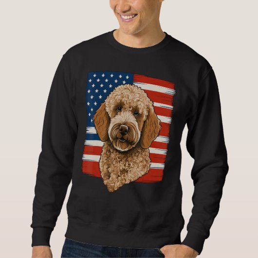 Sweatshirt 4th Of July Goldendoodle on Patriotic American Gol (Devant)