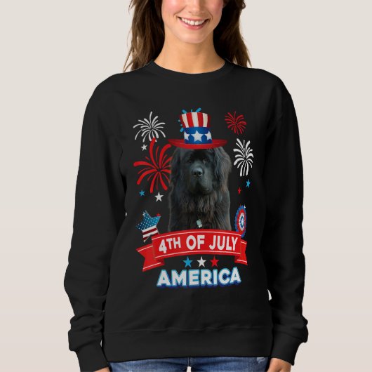 Sweatshirt 4th Of July Patriotic Day Newfoundland Dog Indepen (Devant)