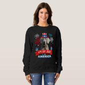 Sweatshirt 4th Of July Patriotic Day Weimaraner Dog Independe (Devant entier)