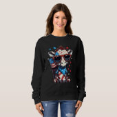 Sweatshirt 4th of July Patriotic Giraffe US Flag (Devant entier)