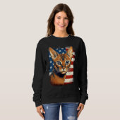 Sweatshirt 4th Of July US Flag Abyssinian Cat 1 (Devant entier)