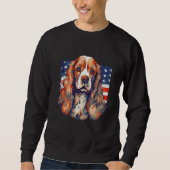 Sweatshirt 4th Of July US Flag Cocker Spaniel Dog (Devant)