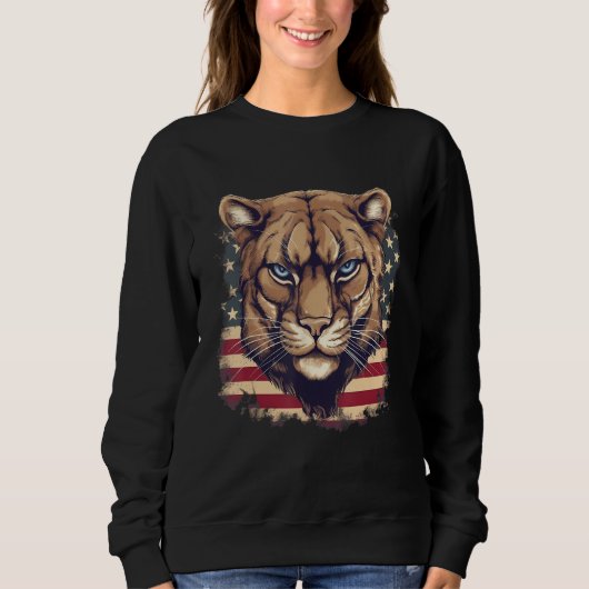 Sweatshirt 4th Of July US Flag Cougar (Devant)