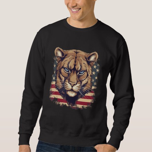 Sweatshirt 4th Of July US Flag Cougar (Devant)