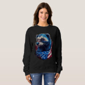 Sweatshirt 4th Of July US Flag Honey Badger (Devant entier)