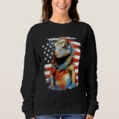 Sweatshirt 4th Of July US Flag Iguana (Devant)