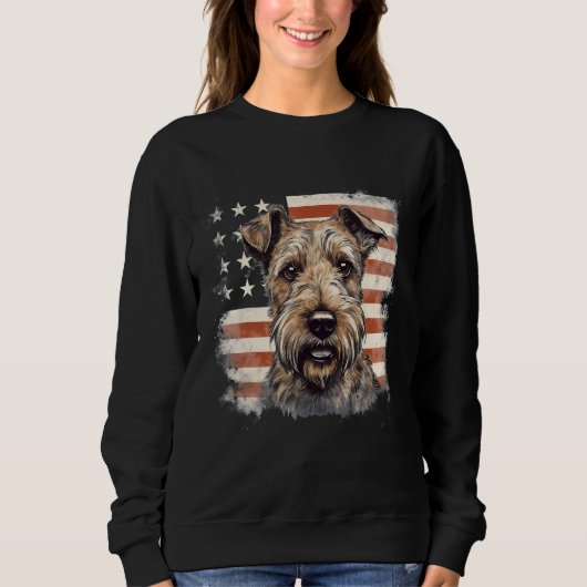 Sweatshirt 4th Of July US Flag Irish Terrier Dog (Devant)