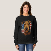 Sweatshirt 4th Of July US Flag Lakeland Terrier Dog (Devant entier)