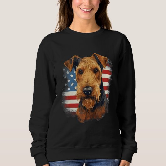 Sweatshirt 4th Of July US Flag Lakeland Terrier Dog (Devant)
