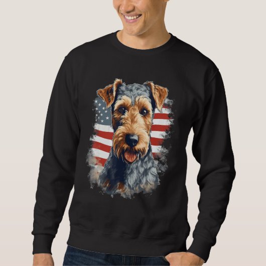 Sweatshirt 4th Of July US Flag Lakeland Terrier Dog 1 (Devant)