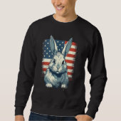Sweatshirt 4th Of July US Flag Lionhead Rabbit (Devant)
