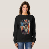 Sweatshirt 4th Of July US Flag Miniature Schnauzer Dog 3 (Devant entier)