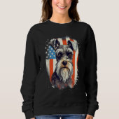 Sweatshirt 4th Of July US Flag Miniature Schnauzer Dog 3 (Devant)