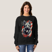 Sweatshirt 4th Of July US Flag Norwegian Elkhound Dog (Devant entier)