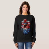 Sweatshirt 4th Of July US Flag Rooster (Devant entier)