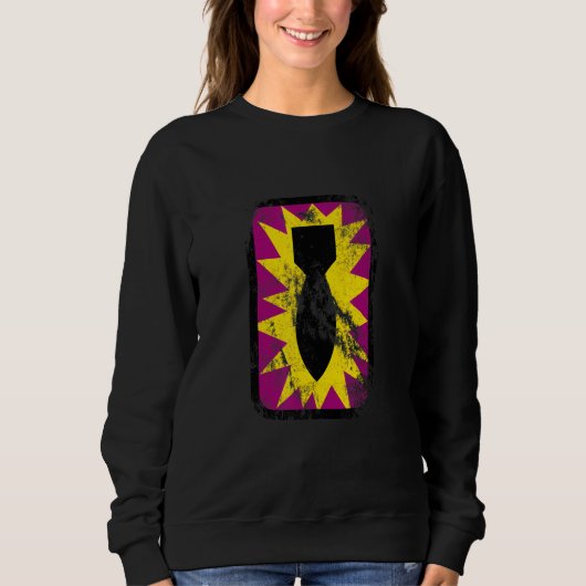 Sweatshirt 52e Groupe d'ordonnance Eod Patch Aspect usé vint (Devant)