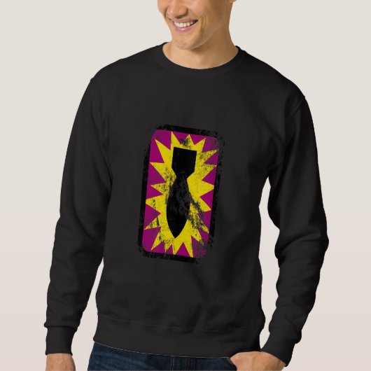 Sweatshirt 52e Groupe d'ordonnance Eod Patch Aspect usé vint (Devant)
