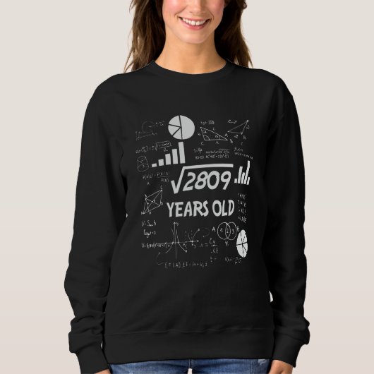 Sweatshirt 53 ans Enseignant des mathématiques Anniversaires  (Devant)