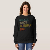 Sweatshirt 53e anniversaire 53 ans chèvre depuis février 1966 (Devant entier)