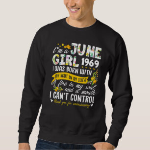 Sweatshirt 53e anniversaire Floral Girl Juin 1969