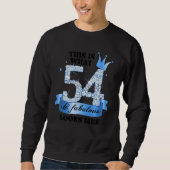 Sweatshirt 54 & Fabulous I Blue White Party Group Candid Phot (Devant)
