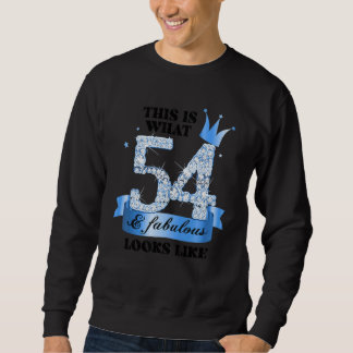 Sweatshirt 54 & Fabulous I Blue White Party Group Candid Phot