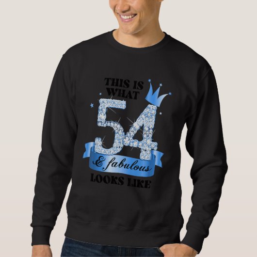 Sweatshirt 54 & Fabulous I Blue White Party Group Candid Phot (Devant)