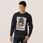 Sweatshirt 55 Ans Fabuleux Messy Bun Leopard 1967 Naissance (Devant entier)