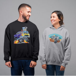 Sweatshirt 55 Drôle Voiture Flaming Drag Track Bête