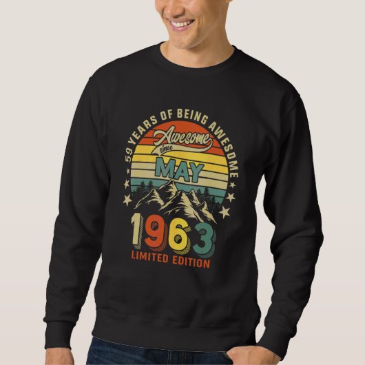 Sweatshirt 59e anniversaire 59 ans stupéfiant depuis mai 1963 (Devant)