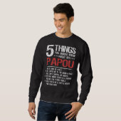 Sweatshirt 5 Choses que tu devrais connaître sur la D de mon  (Devant entier)