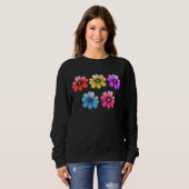 Sweatshirt 5 Fleurs de couleur (Devant entier)