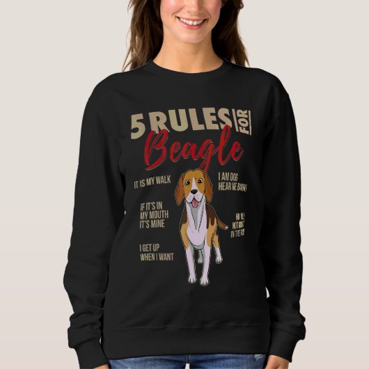 Sweatshirt 5 Règles pour chien Beagle (Devant)