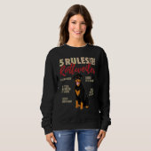 Sweatshirt 5 Règles pour le chien Rottweiler (Devant entier)
