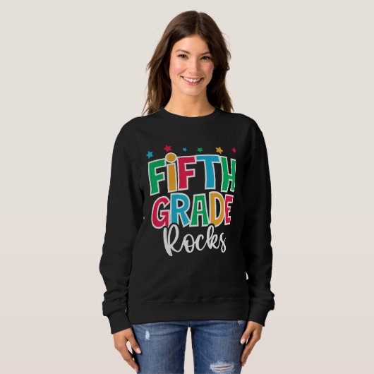 Sweatshirt 5th Grade Rocks First Day of School Welcome Back t (Devant entier)