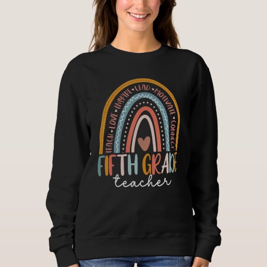 Sweatshirt 5th Grade Teacher Rainbow Team Fifth Grade Teacher (Devant)