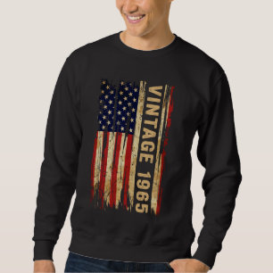 Sweatshirt 60 ans Vintage 1965 drapeau américain 60e annivers