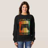 Sweatshirt 60e Anniversaire NIVEAU 60 DÉBLOQUÉ Drôle de jeu (Devant entier)
