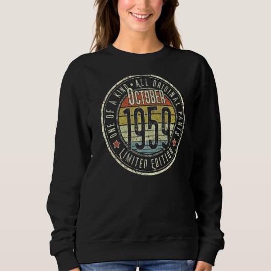 Sweatshirt 63 Ans Octobre 1959 63e Anniversaire (Devant)