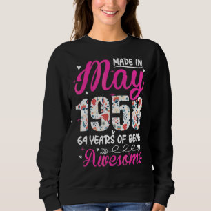 Sweatshirt 64e anniversaire stupéfiant depuis mai 1958 Floral