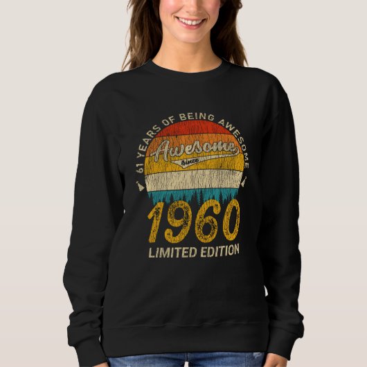 Sweatshirt 65 ans 1960 Retro Awesome 65e anniversaire Cadeau (Devant)