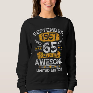 Sweatshirt 65 ans Vintage septembre 1957 65e anniversaire