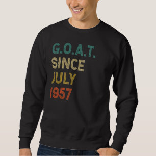 Sweatshirt 65e anniversaire 65 ans chèvre depuis juillet 1957