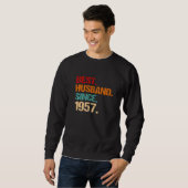 Sweatshirt 65th Wedding Anniversary Best Husband Since 1957 F (Devant entier)