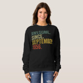 Sweatshirt 66e anniversaire Awesome depuis septembre 1956 66  (Devant entier)